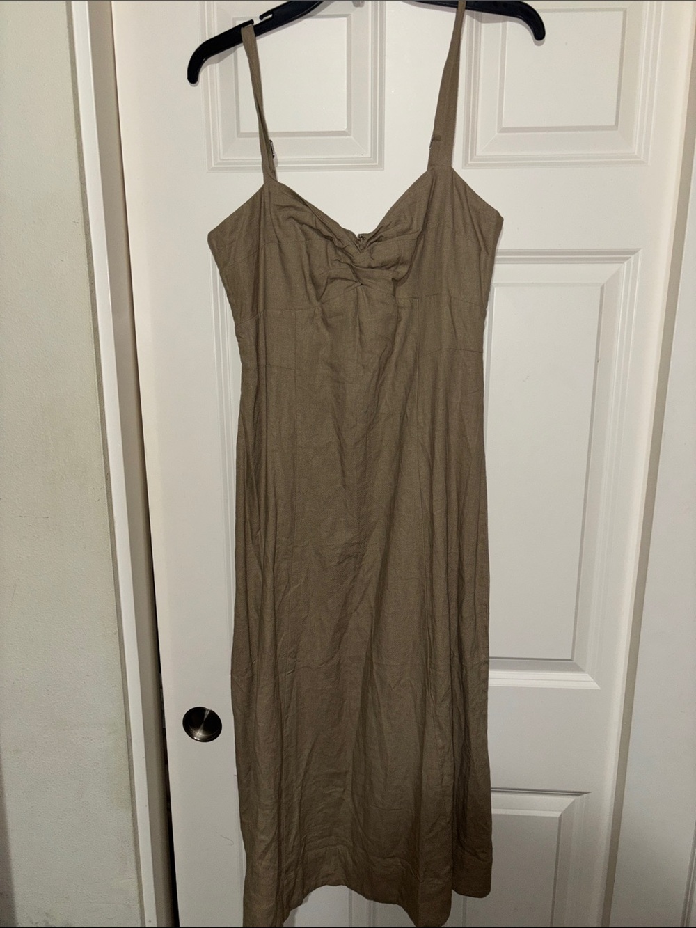 Banana Republic Factory Taupe Maxi Dress with Adjustable Straps